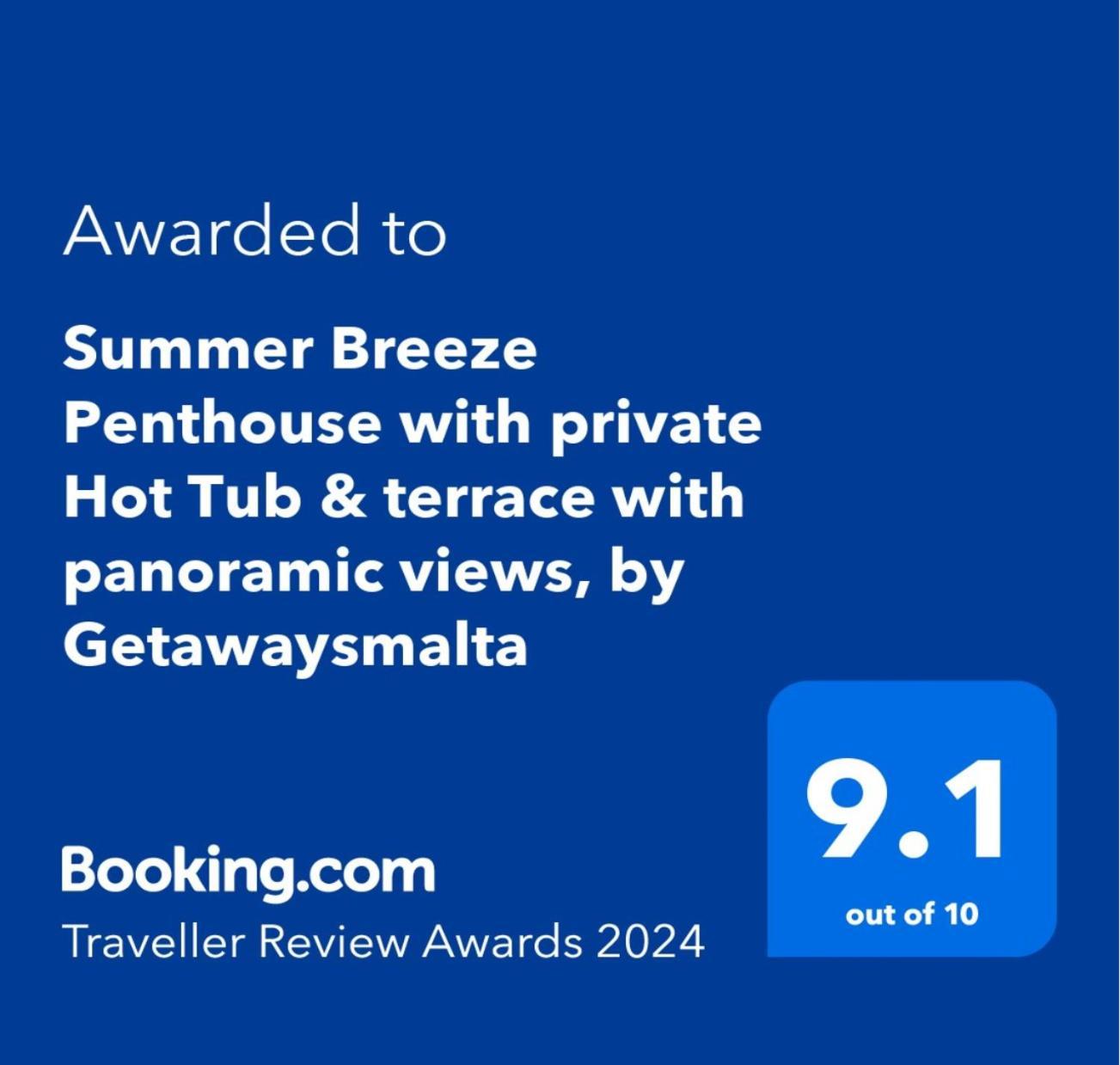 Summer Breeze Penthouse With Private Hot Tub & Terrace With Panoramic Views, By Getawaysmalta Mellieħa Kültér fotó